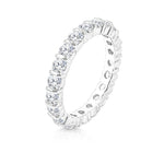 Load image into Gallery viewer, SO SEOUL Genevieve Round Full Band Diamond Simulant Cubic Zirconia Silver Ring
