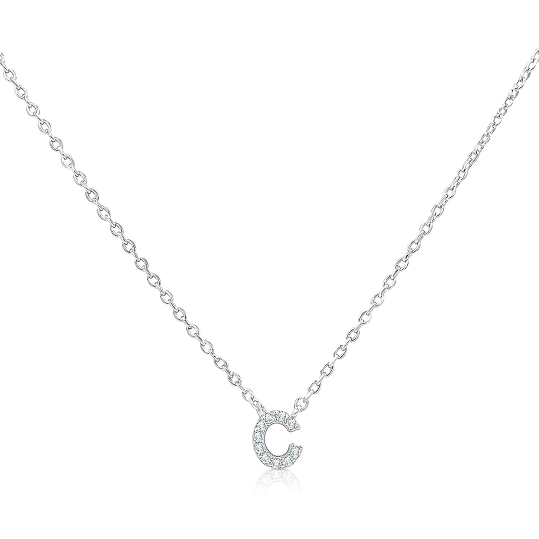 SO SEOUL Eternal Radiant Initial Charm Diamond Simulant Necklace