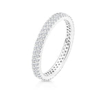 Load image into Gallery viewer, SO SEOUL Allista Classic Double Row Diamond Simulant Cubic Zirconia Full Band Silver Ring
