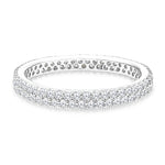 Load image into Gallery viewer, SO SEOUL Allista Classic Double Row Diamond Simulant Cubic Zirconia Full Band Silver Ring
