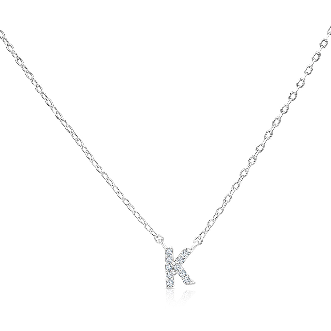 SO SEOUL Eternal Radiant Initial Charm Diamond Simulant Necklace