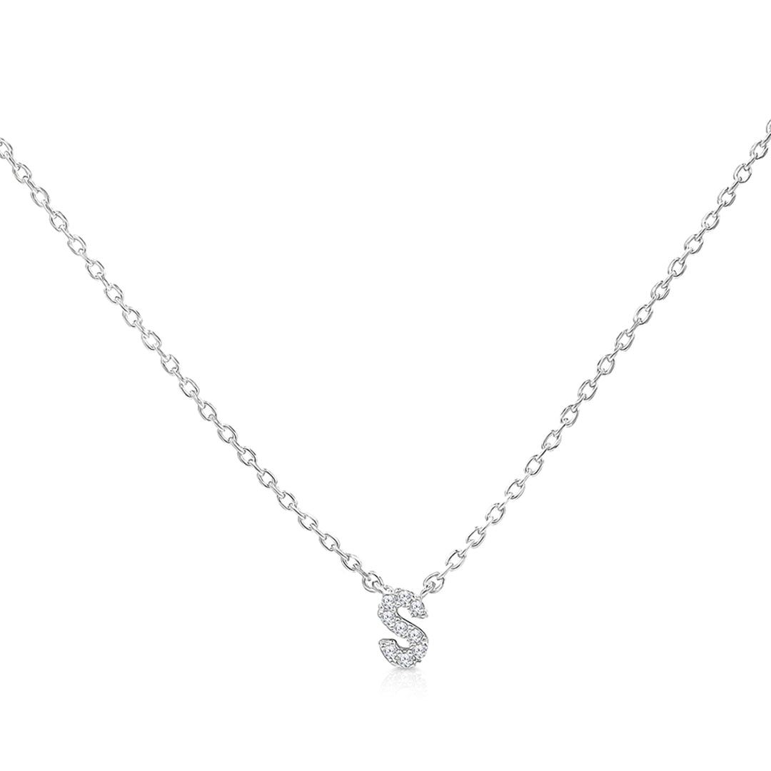 SO SEOUL Eternal Radiant Initial Charm Diamond Simulant Necklace