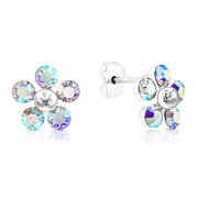 SO SEOUL Kaleidoscope Floral Blossom Opaline Austrian Crystal Stud Earrings