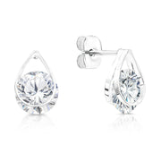 SO SEOUL Callista Teardrop Diamond Simulant Cubic Zirconia Pierced Stud Earrings