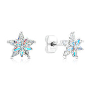SO SEOUL Kaleidoscope Opaline Star Diamond Simulant Zircon Pierced Stud Earrings