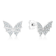 SO SEOUL Caria 2D Butterfly Diamond Simulant Cubic Zirconia Pierced Stud Earrings
