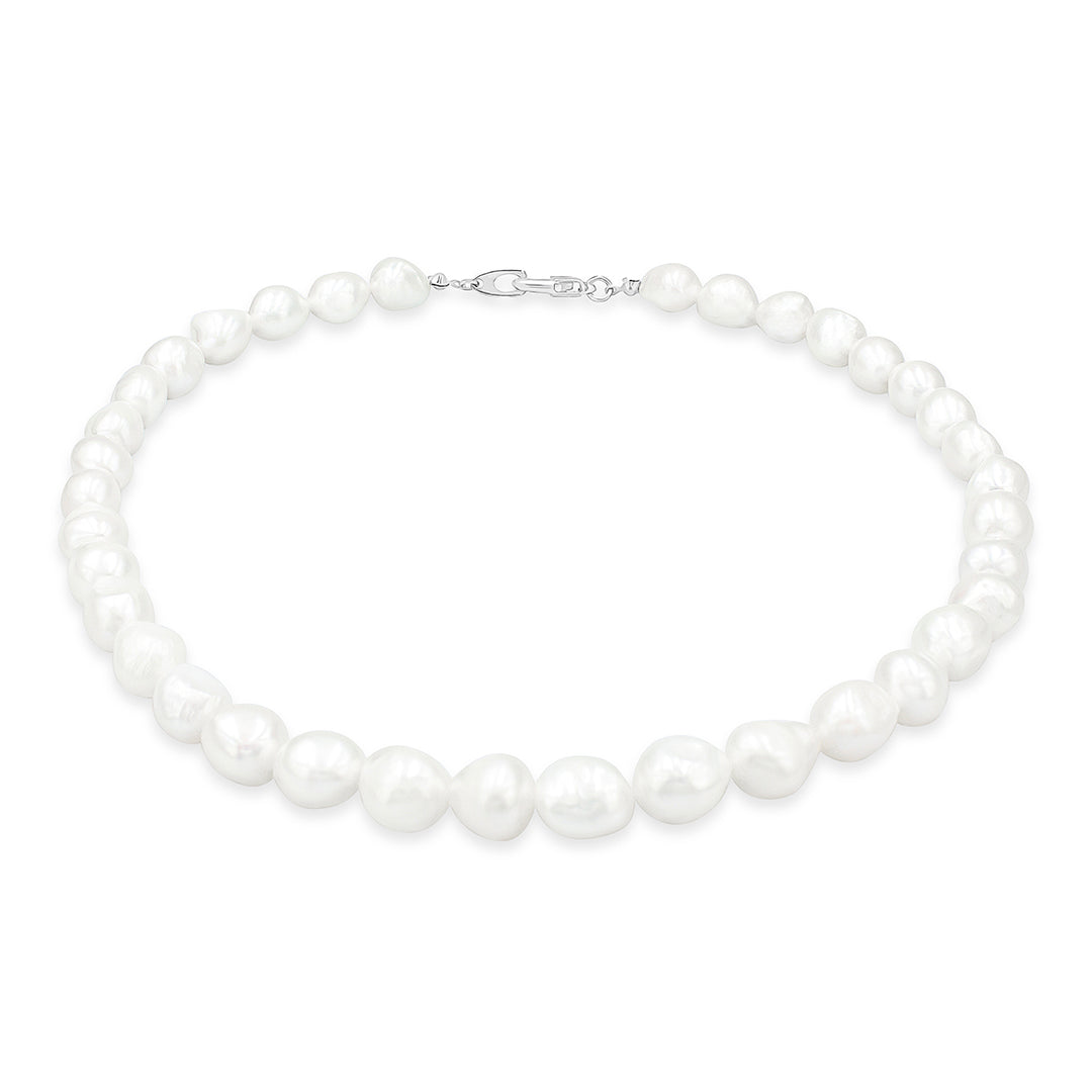 SO SEOUL Nari Grandeur Baroque Glow Statement Natural Pearl Strand Choker Necklace
