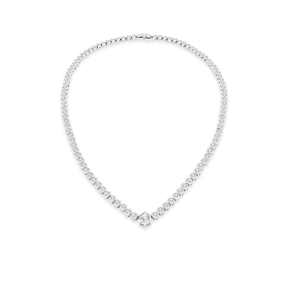 SO SEOUL Jiwon Luxe Central Solitaire Diamond Simulant Cubic Zirconia Necklace