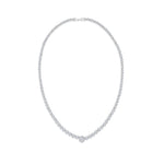 Load image into Gallery viewer, SO SEOUL Jiwon Luxe Centralized Halo Setting Diamond Simulant Cubic Zirconia Necklace
