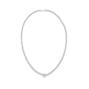 SO SEOUL Jiwon Luxe Centralized Halo Setting Diamond Simulant Cubic Zirconia Necklace