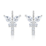 Load image into Gallery viewer, SO SEOUL Caria Butterfly Opaline Diamond Simulant Cubic Half Hoops Stud Earrings
