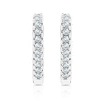 Load image into Gallery viewer, SO SEOUL Harley Huggie Single Row Diamond Simulant Hidden Heart Hug Hoop Earrings

