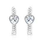Load image into Gallery viewer, SO SEOUL Harley Huggie Twisted Center with Heart Diamond Simulant Hoop Clip Earrings
