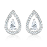 Load image into Gallery viewer, SO SEOUL Glimmering Teardrop with Diamond Simulant Cubic in Middle Stud Earrings
