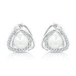 Load image into Gallery viewer, SO SEOUL Callista Twisted Diamond Simulant with Pearl Center Pierced Stud Earrings
