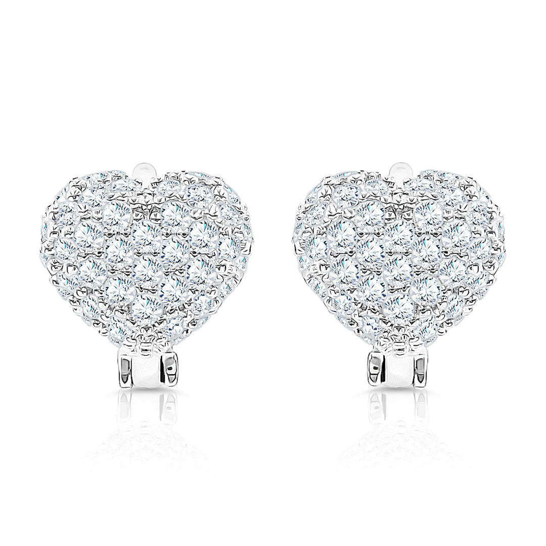 SO SEOUL Harley Huggie Amora 2D Heart Diamond Simulant Cubic Petite Hoop Earrings