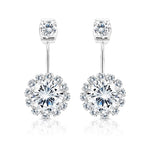 Load image into Gallery viewer, SO SEOUL Glimmering Sparkling Bloom Round Austrian Crystal Curved Earring Jackets
