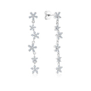 SO SEOUL Leilani Multiple Petite Flower Diamond Simulant Cubic Dangling Stud Earrings