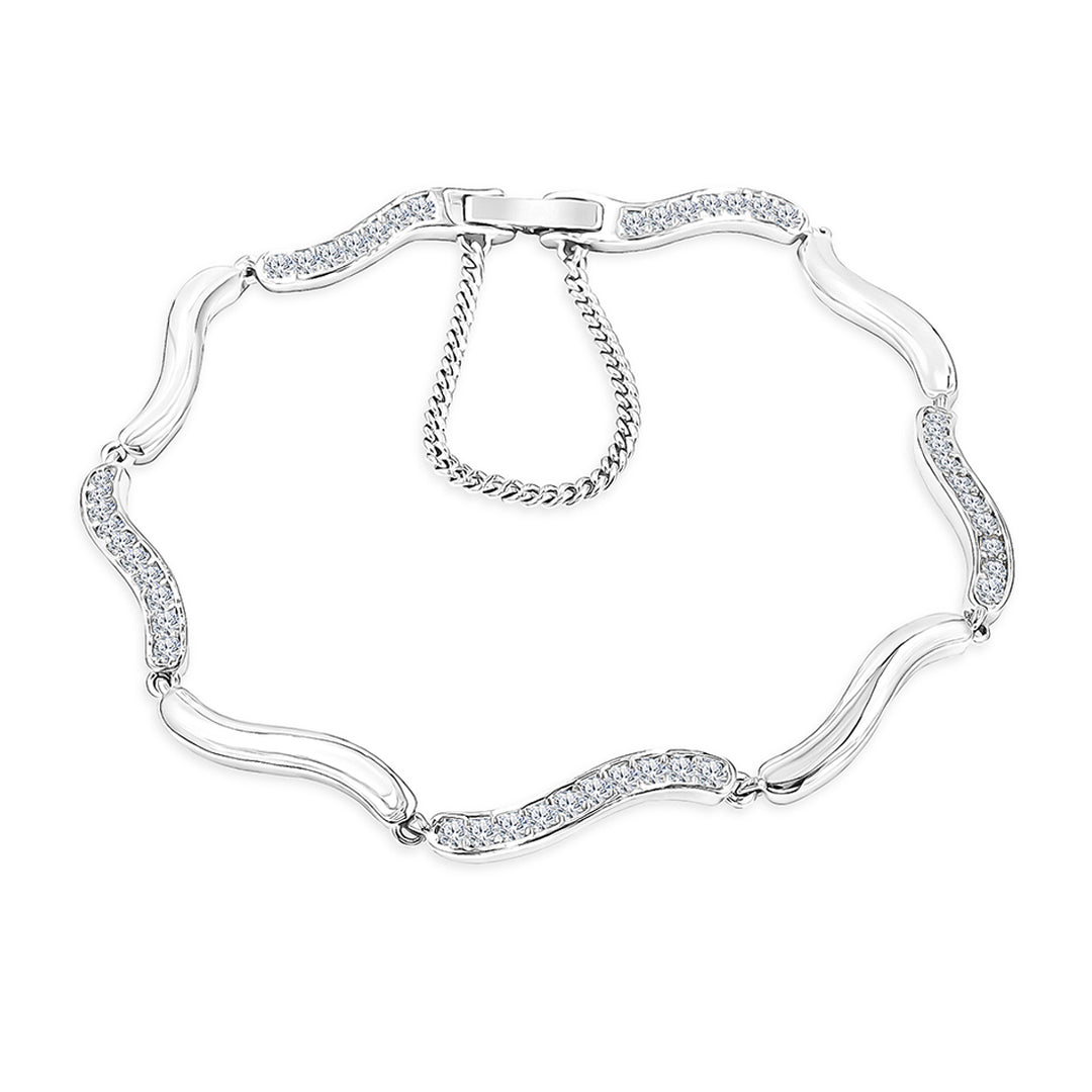 SO SEOUL Harper Intertwined Wavy Diamond Simulant Cubic Zircon Bracelet