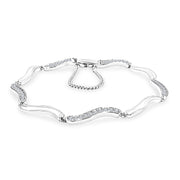 SO SEOUL Harper Intertwined Wavy Diamond Simulant Cubic Zircon Bracelet