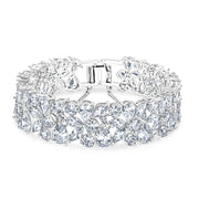 SO SEOUL Lustrous Glamour Multi Pear Cut Diamond Simulant Cubic Chunky Bracelet