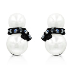 Load image into Gallery viewer, SO SEOUL Let it Snow Scarfed Snowman Austrian Crystal Christmas Pierced Stud Earrings

