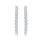 Load image into Gallery viewer, SO SEOUL Harley Huggie Single Row Medium Round Diamond Simulant Hoop Clip Earrings
