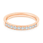 Load image into Gallery viewer, SO SEOUL Allista Classic Half Band Diamond Simulant Cubic Zirconia Rose Gold Ring

