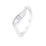 Load image into Gallery viewer, SO SEOUL Artemis Inner Solitaire Diamond Simulant Cubic Zirconia Rhodium Ring
