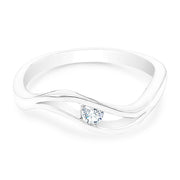 SO SEOUL Artemis Inner Solitaire Diamond Simulant Cubic Zirconia Rhodium Ring