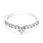 Load image into Gallery viewer, SO SEOUL Angelica Brilliant Solitaire 0.1 CT Diamond Simulant Zirconia Rhodium Ring
