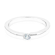 SO SEOUL Artemis Inner 0.1 CT Solitaire Diamond Simulant Cubic Zirconia Rhodium Ring