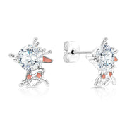 SO SEOUL Let it Snow Coloured Reindeer Diamond Simulant Cubic Zirconia Stud Earrings