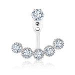 Load image into Gallery viewer, SO SEOUL Gleam Sparkling Diamond Simulant Ear Jacket Earrings Rhodium Plated Titanium Post