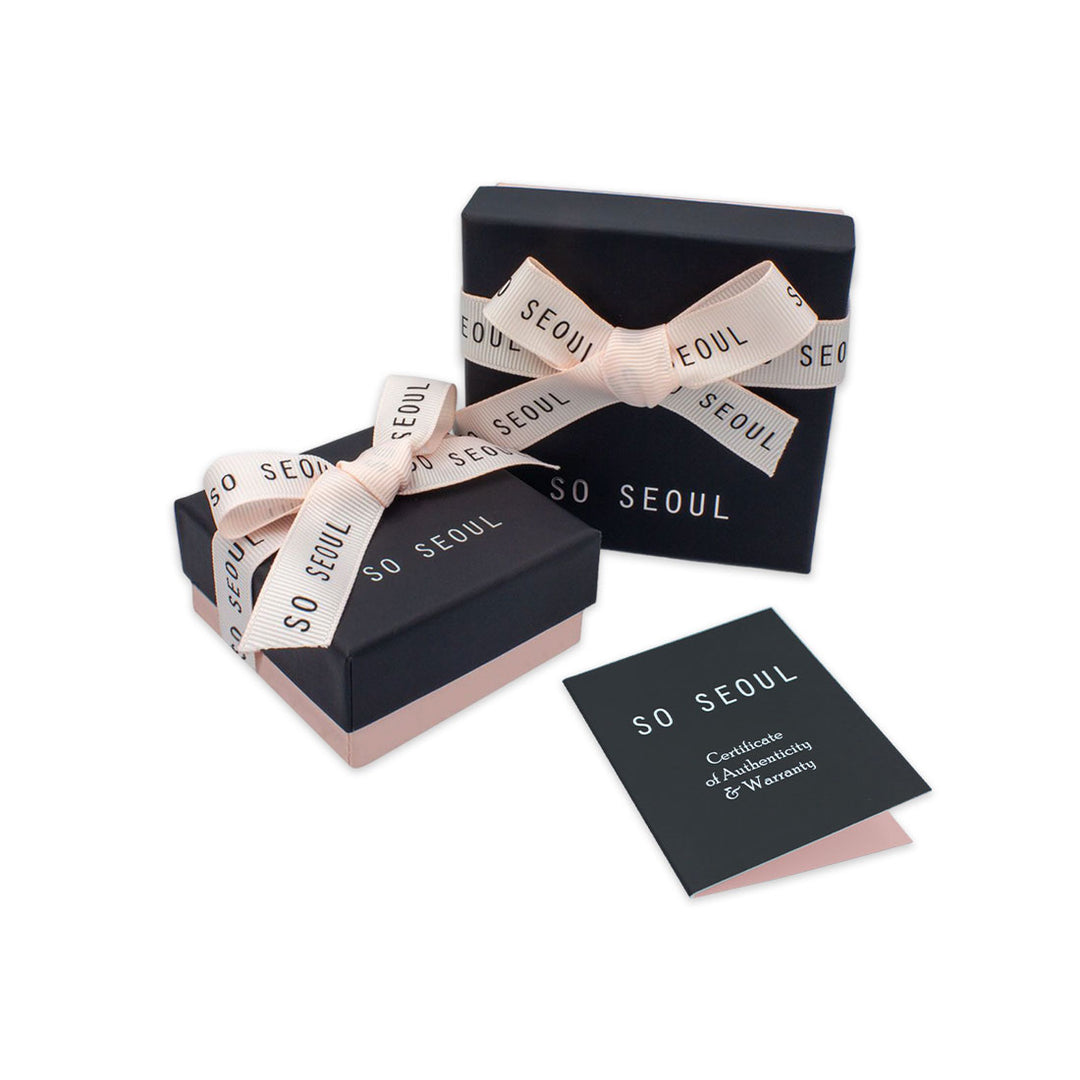 SO SEOUL Valeria Pearl Ear Jacket Earrings with Diamond Simulant Crystals Titanium Post Rhodium