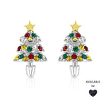 Load image into Gallery viewer, SO SEOUL Noel Festive Christmas Tree Stud Earrings Austrian Crystal Titanium Post Perfect Gift