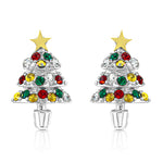 Load image into Gallery viewer, SO SEOUL Noel Festive Christmas Tree Stud Earrings Austrian Crystal Titanium Post Perfect Gift