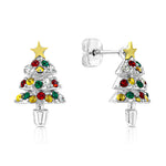 Load image into Gallery viewer, SO SEOUL Noel Festive Christmas Tree Stud Earrings Austrian Crystal Titanium Post Perfect Gift