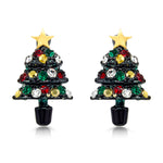 Load image into Gallery viewer, SO SEOUL Noel Festive Christmas Tree Stud Earrings Austrian Crystal Titanium Post Perfect Gift