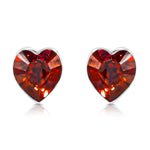 Load image into Gallery viewer, SO SEOUL Amora Heart Stud Earrings with Swarovski Crystals Romantic Jewelry Rhodium Titanium Post
