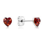 Load image into Gallery viewer, SO SEOUL Amora Heart Stud Earrings with Swarovski Crystals Romantic Jewelry Rhodium Titanium Post

