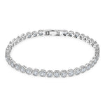 Load image into Gallery viewer, SO SEOUL Lustrous Glamour Classic Tennis Bracelet with Diamond Simulant Round Cut Stones Rhodium Plated