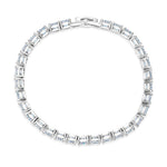 Load image into Gallery viewer, SO SEOUL Lustrous Glamour Luxe Tennis Bracelet with Diamond Simulant Round Stones Rhodium Plated Jewelry