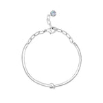 Load image into Gallery viewer, SO SEOUL Lustrous Glamour Modern Dual Chain Bracelet with Solitaire Diamond Simulant Accent Rhodium Plated