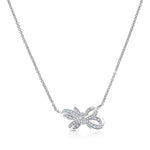 Load image into Gallery viewer, SO SEOUL Lifelong Eternal Bow Diamond Simulant Cubic Zirconia Pendant Chain Necklace