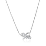 Load image into Gallery viewer, SO SEOUL Lifelong Eternal Bow Diamond Simulant Cubic Zirconia Pendant Chain Necklace