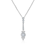 Load image into Gallery viewer, SO SEOUL Lifelong Eternal Spark Drop Diamond Simulant Cubic Zirconia Pendant Chain Necklace