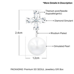 Load image into Gallery viewer, SO SEOUL Callista Marquise Cluster Cubic Zirconia Diamond Simulant and Pearl Drop Earring