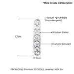 Load image into Gallery viewer, SO SEOUL Harley Huggie Round Diamond Simulant Single Row Hoop Earrings