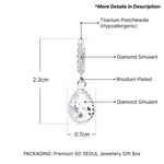 Load image into Gallery viewer, SO SEOUL Lic Crown Teardrop Cubic Zirconia Diamanté Hoop Earrings